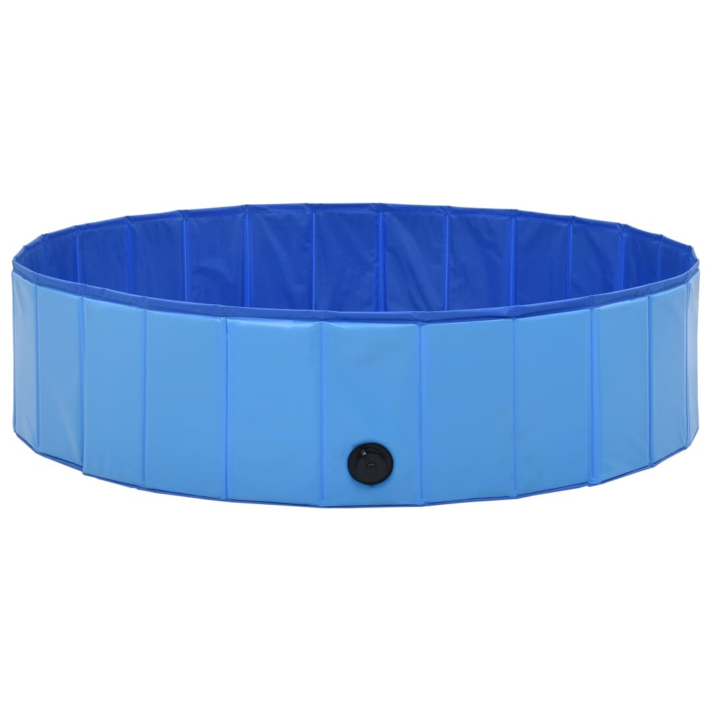 Foldable Dog Swimming Pool Blue 47.2"x11.8" PVC Doba